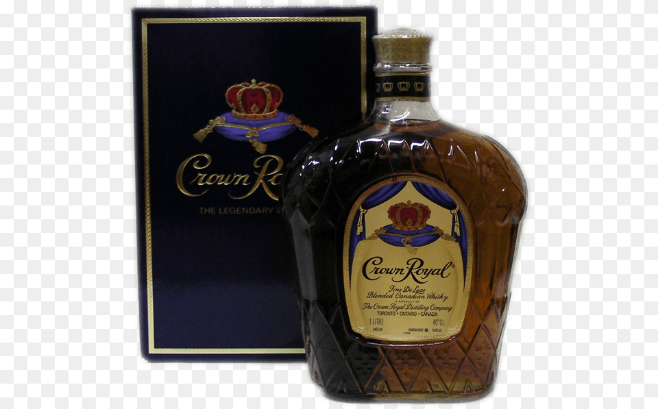 Crown Royal 1 Litre Crown Royal, Liquor, Alcohol, Beverage, Whisky Free Png