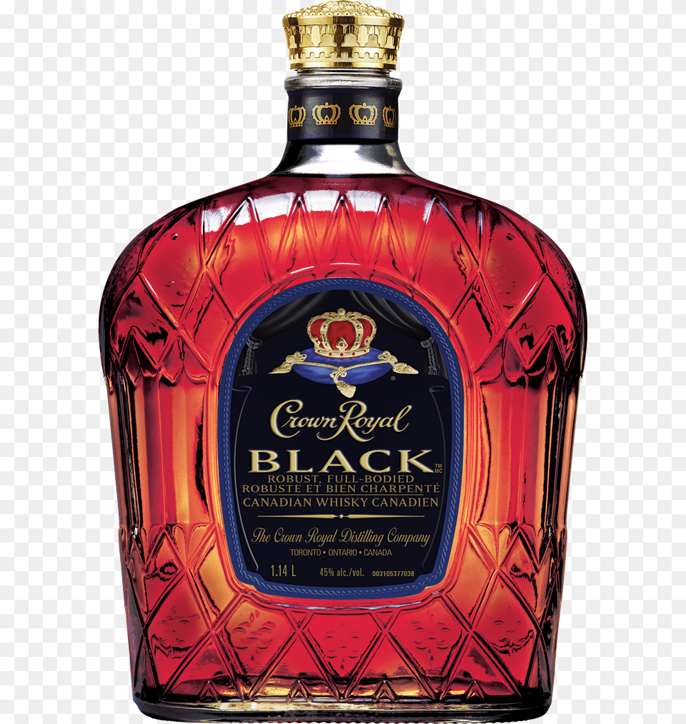 Crown Royal Black Canadian Whisky, Alcohol, Beverage, Liquor, Adult Png Image