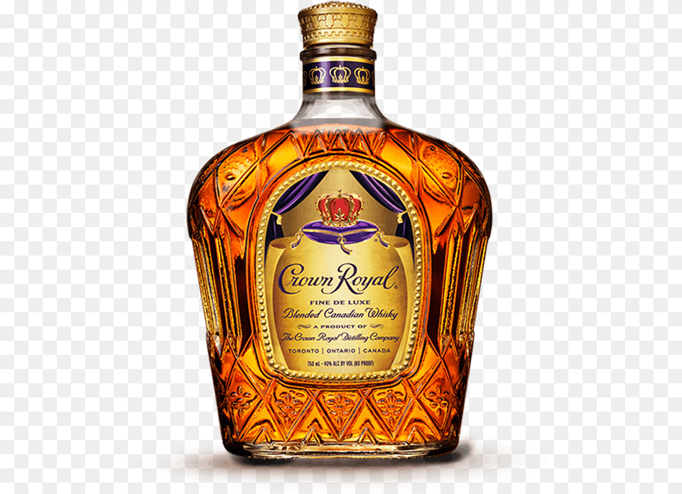 Crown Royal Canadian 750ml Bottle Crown Royal Whisky, Alcohol, Beverage, Liquor, Cosmetics Png Image