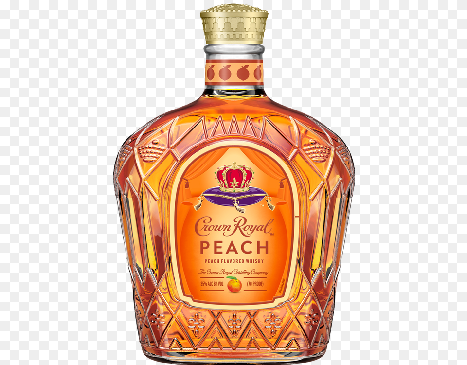 Crown Royal Peach Whiskey, Alcohol, Beverage, Liquor, Whisky Free Transparent Png