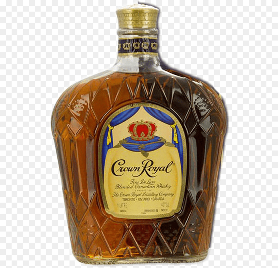 Crown Royal Whisky Ltrcanada Bottle, Alcohol, Beverage, Liquor Free Transparent Png