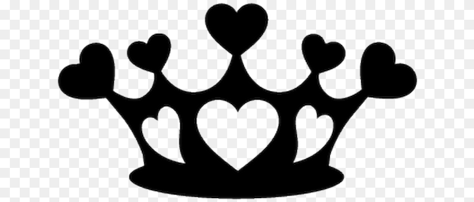 Crown Silhouette With Heart, Accessories, Jewelry Free Png