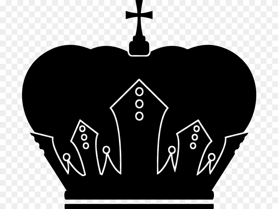 Crown Silhouettes King Crown Silhouette Symbol Cross, Gray Free Png Download