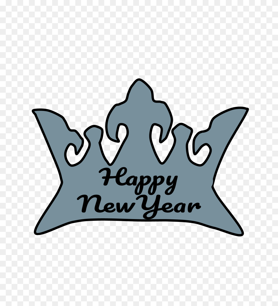 Crown Silver Happy New Year Lettering New Year Clip Art, Accessories, Jewelry, Animal, Fish Free Png