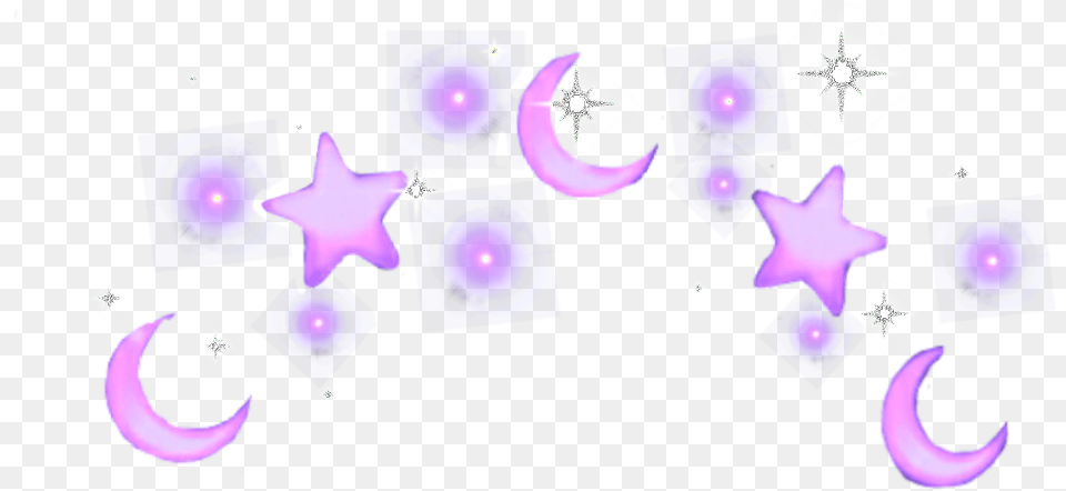 Crown Splash Moon Purple Stars Tumblr Transparent Purple Aesthetic, Star Symbol, Symbol, Nature, Night Free Png Download