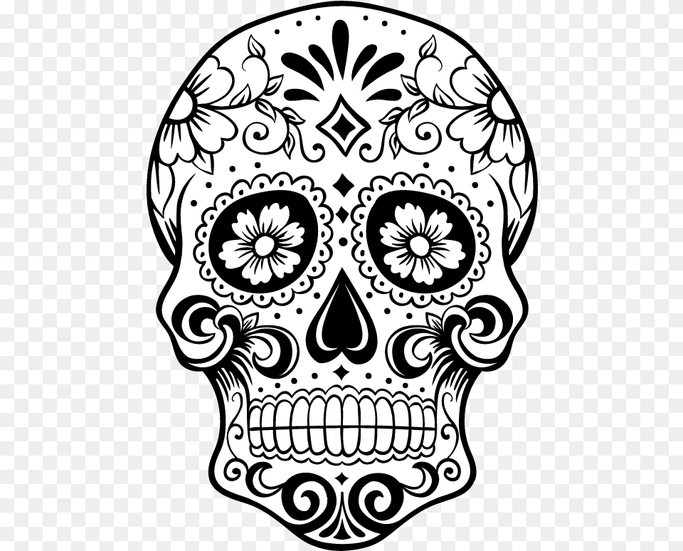 Crown Sugar Skull Graphic Picmonkey Graphics Printable Sugar Skull Coloring Pages, Art, Doodle, Drawing, Stencil Free Png Download