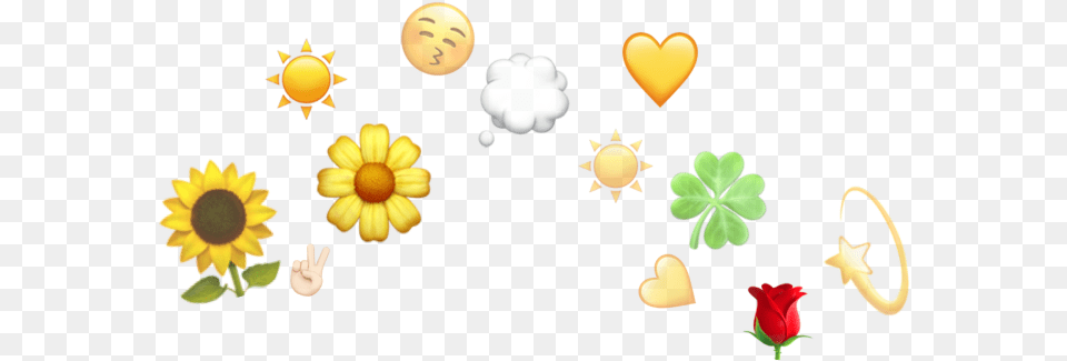 Crown Tumblr Emoji Aesthetic Cute Lovely Freetoedit Cute Emoji Crowns, Flower, Petal, Plant, Sunflower Free Png