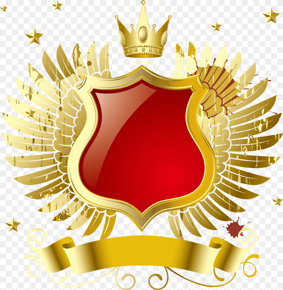 Crown With Shield Clipart Files Golden Shield, Emblem, Symbol, Logo Free Transparent Png