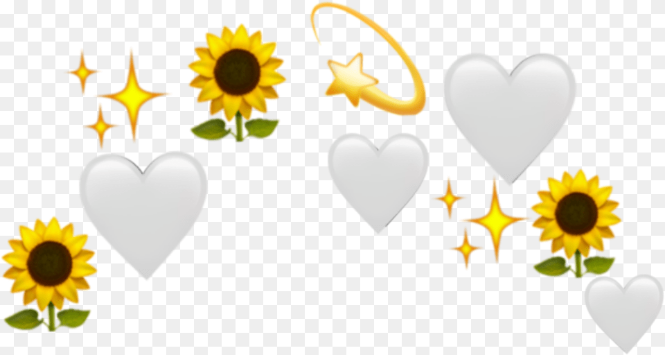 Crowncrown Emoji Emojicrown Heart Heartemoji, Flower, Plant, Petal, Sunflower Free Png