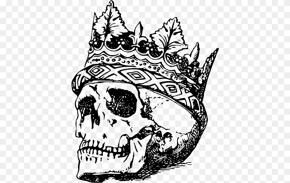 Crowned Skull, Accessories, Art, Jewelry, Drawing Png Image