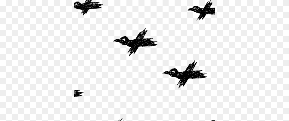 Crows Fabric By Zverevaka On Spoonflower Sketch, Animal, Bird, Flying, Silhouette Free Png