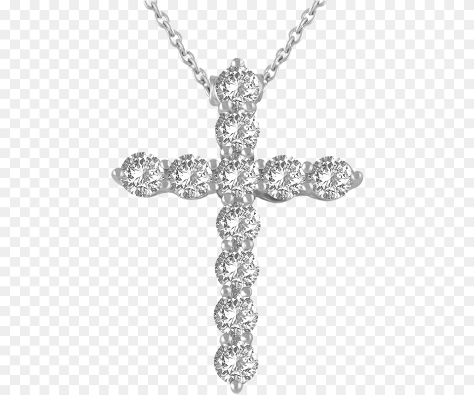 Crt Diamond Cross Necklace, Accessories, Symbol, Gemstone, Jewelry Png