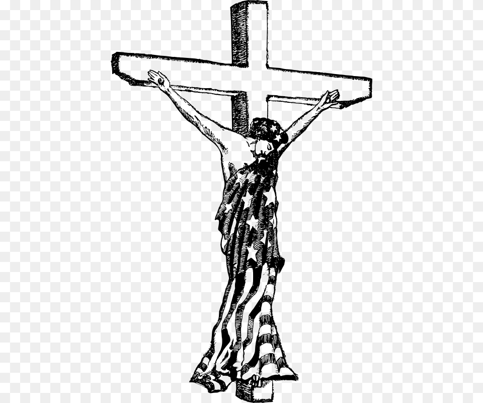 Crucified American Medium Image Crucified Statue Of Liberty, Gray Free Png