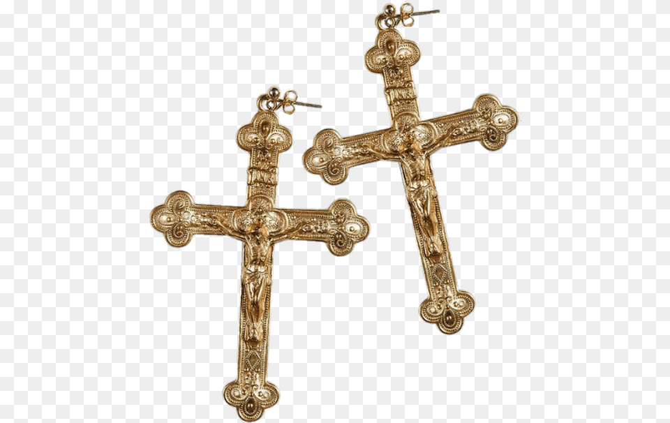 Crucifix Aesthetic Gold Transparent, Cross, Symbol, Bronze Free Png Download