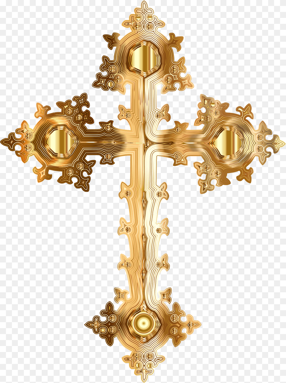 Crucifix Golden Cross, Symbol Png