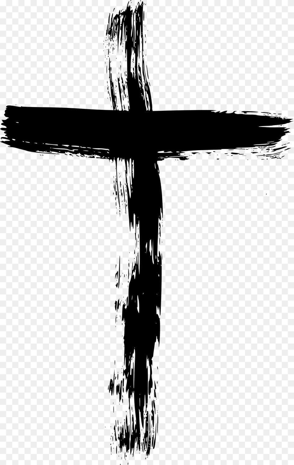 Crucifix Vector Brush Transparent Background Cross Clipart, Gray Png Image