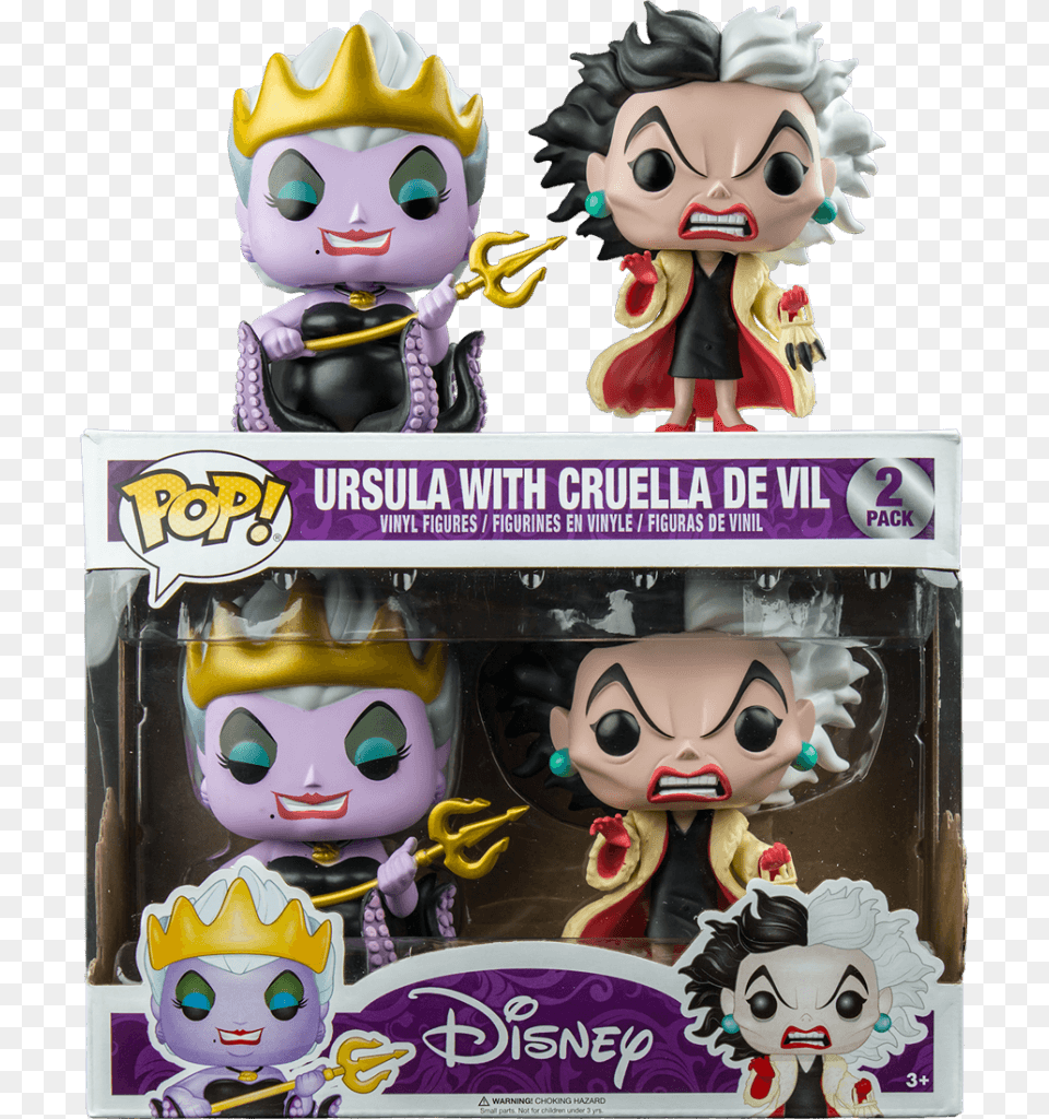 Cruella And Ursula Pop Vinyl, Doll, Toy, Baby, Person Free Png