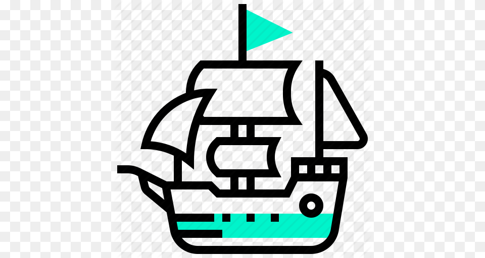 Cruise Navy Pirate Ship Transport Transportation Icon, Boat, Sailboat, Vehicle, Art Free Png Download