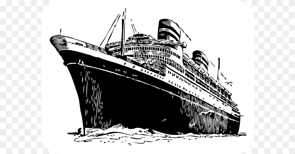 Cruise Ship Black And White Ship Clipart Black And White, Appliance, Device, Electrical Device, Steamer Free Png Download