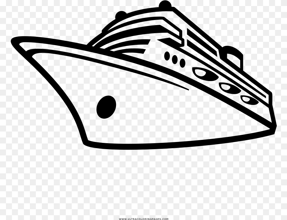 Cruise Ship Coloring, Gray Png Image
