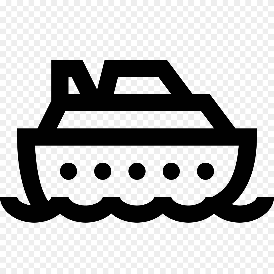 Cruise Ship Icon, Gray Free Transparent Png