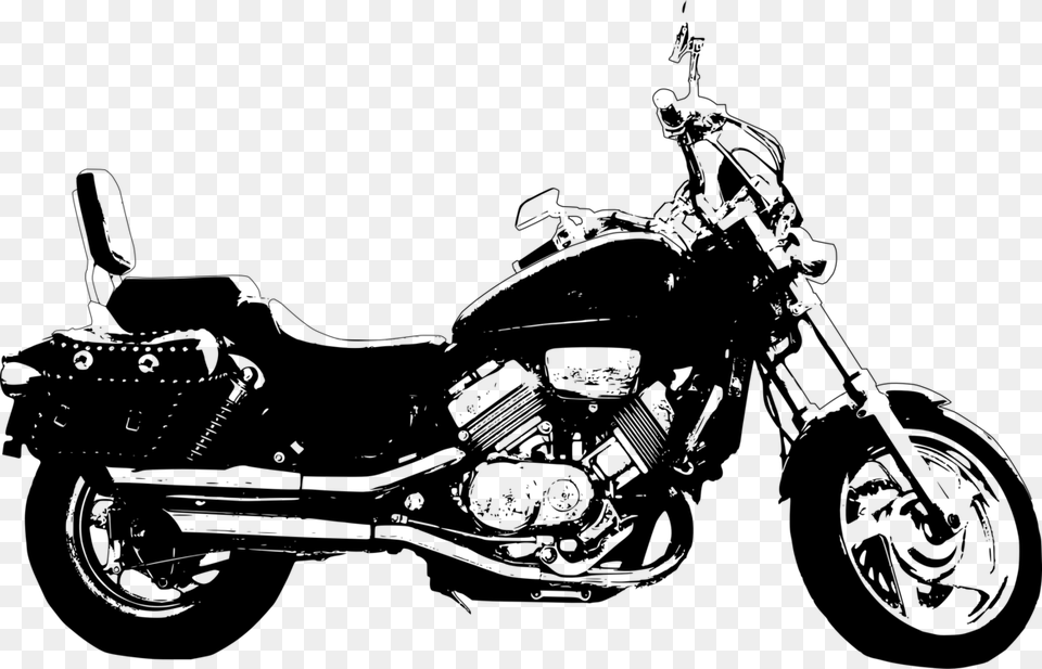 Cruisermonochrome Photographymotor Vehicle Motorcycle Clip Art, Gray Png Image