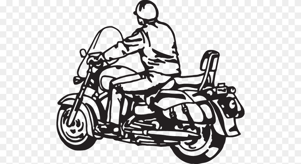 Cruisin On A Motorcycle Decal, Transportation, Vehicle, Machine, Wheel Free Png