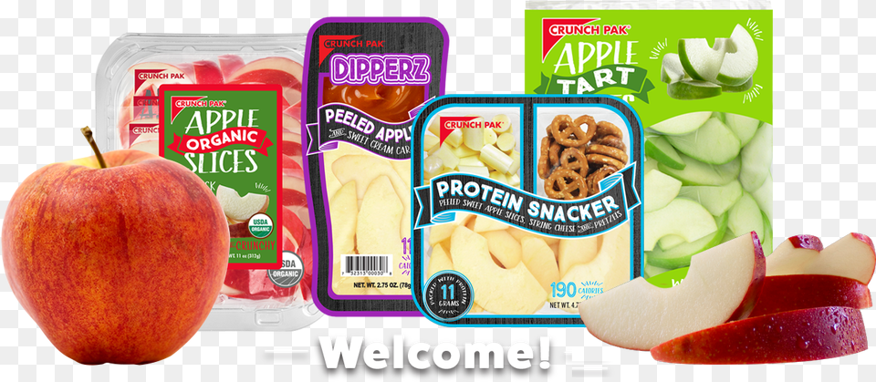 Crunch Pak Americau0027s 1 Sliced Apple Packs And Snacks Apple Snack Packs, Produce, Plant, Meal, Lunch Png