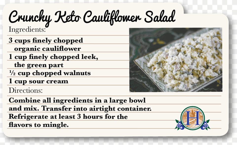 Crunchy Keto Cauliflower Salad, Food, Popcorn, Text Free Transparent Png