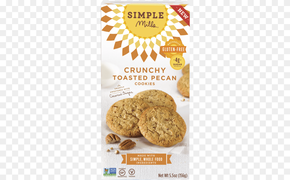 Crunchy Toasted Pecan Cookies Simple Mills Sprouted Seed Crackers, Food, Sweets, Bread, Hot Dog Png