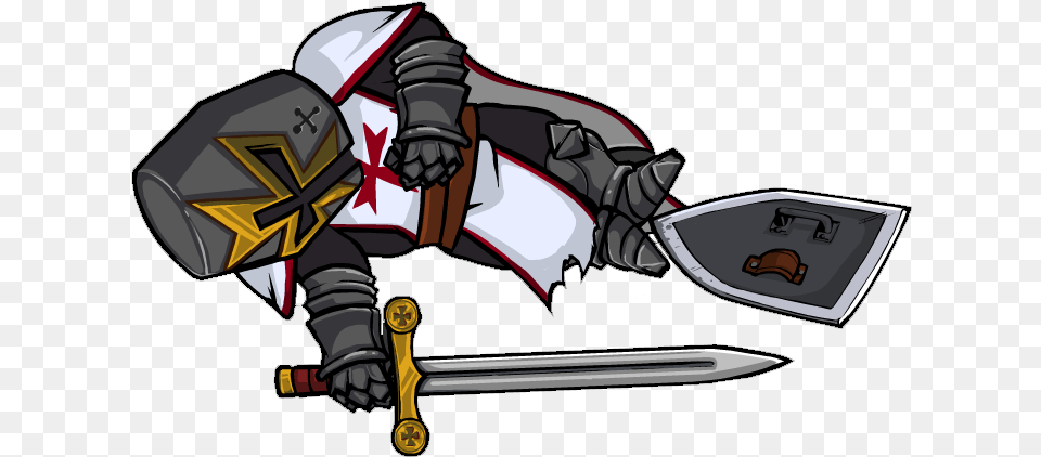Crusader Dead Crusader Town Of Salem, Knight, Person, Sword, Weapon Free Png