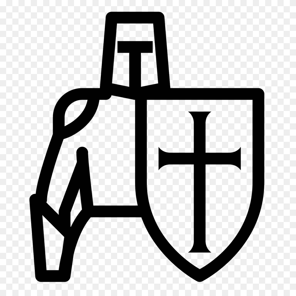 Crusader Icon, Gray Free Transparent Png