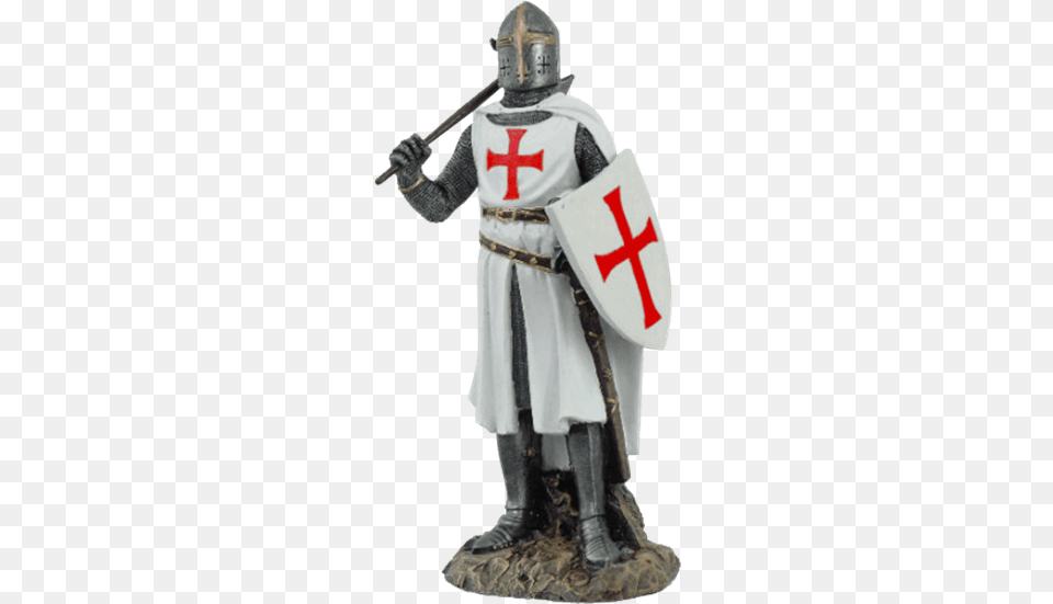 Crusader Knight With Axe And Shield Statue, Person, Adult, Male, Man Png