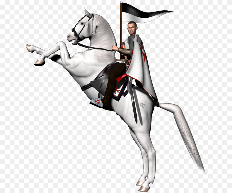 Crusader On Horse Clip Art, Person, People, Adult, Man Png