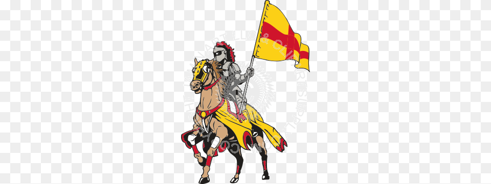 Crusader Riding Horse In Color, Knight, People, Person, Face Png