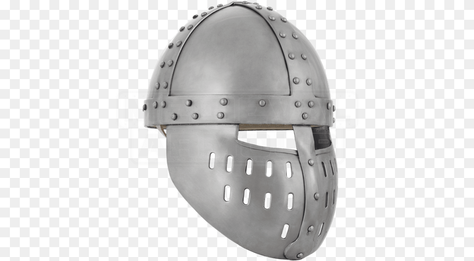 Crusader Spangenhelm With Face Guard Medieval Transitional Helmet, American Football, Football, Person, Playing American Football Free Png