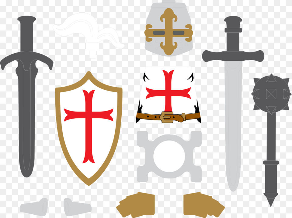 Crusader Templar Knight Crest, Sword, Weapon, Armor, Blade Free Transparent Png
