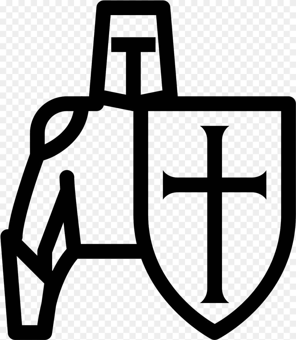 Crusader Vector Icon, Gray Free Png