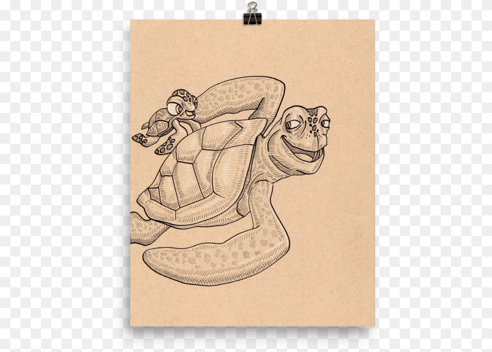 Crush And Squirt Art Print Sketch, Animal, Reptile, Sea Life, Turtle Free Png