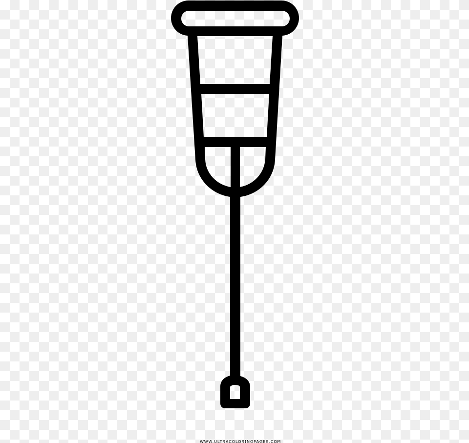 Crutch Coloring Page, Gray Free Png Download