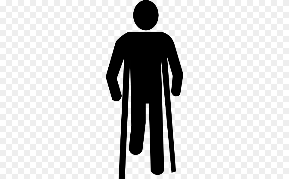 Crutches Clip Art, Silhouette, Clothing, Coat, Stencil Free Png Download