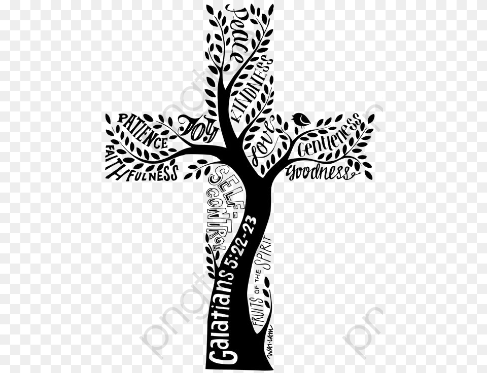 Cruz Blanca Clip Art Fruits Of The Spirit Tree Cross, Symbol, Drawing Free Transparent Png