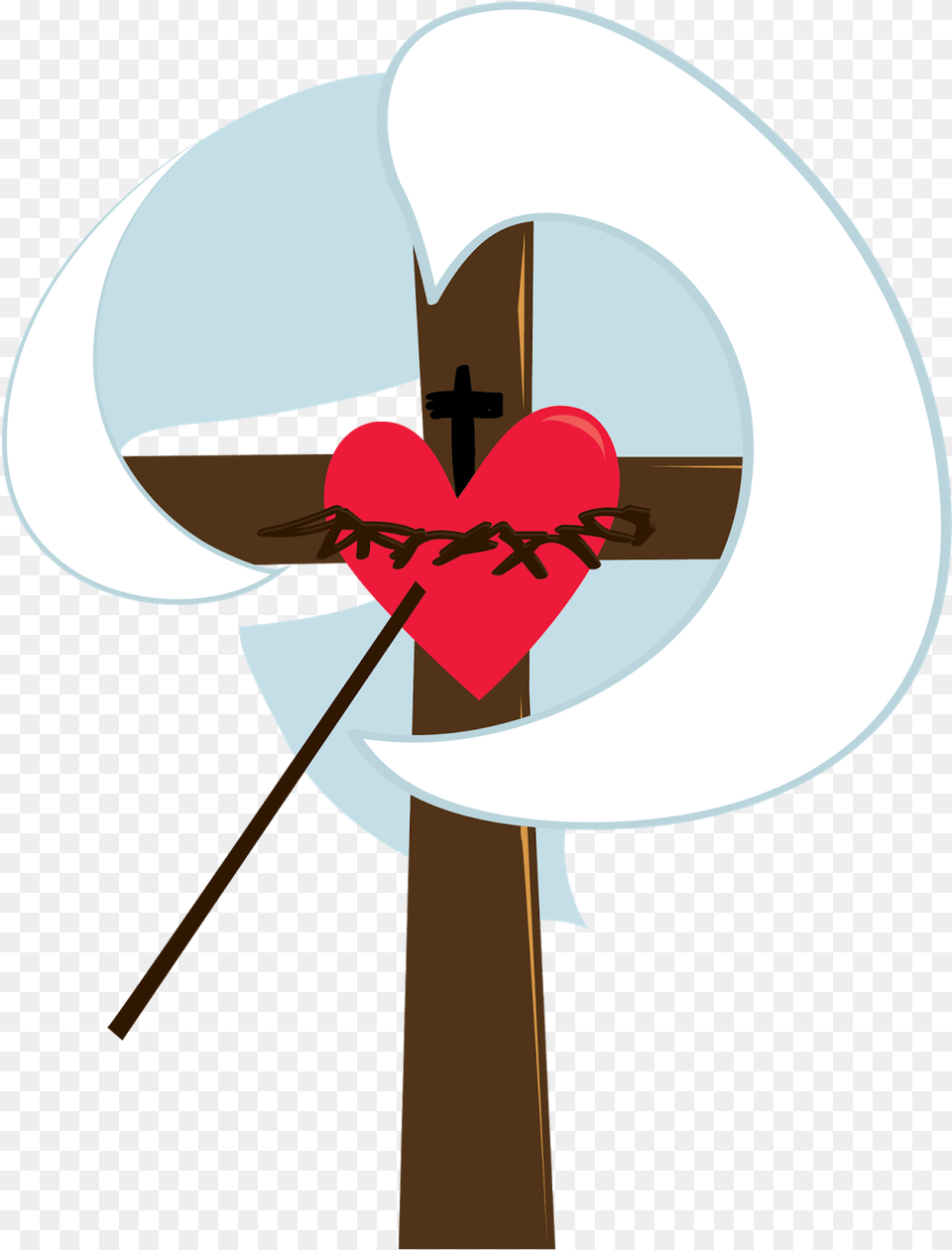 Cruz Del Apostolado Dibujo, Heart, Cross, Symbol Free Png Download