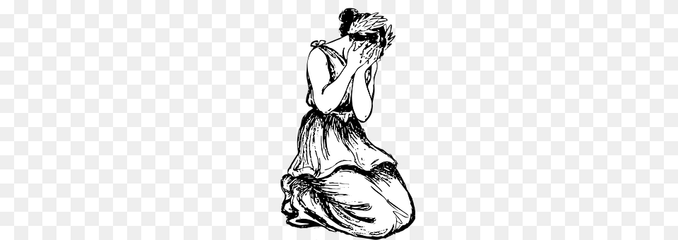 Cry Kneeling, Person, Art, Drawing Png