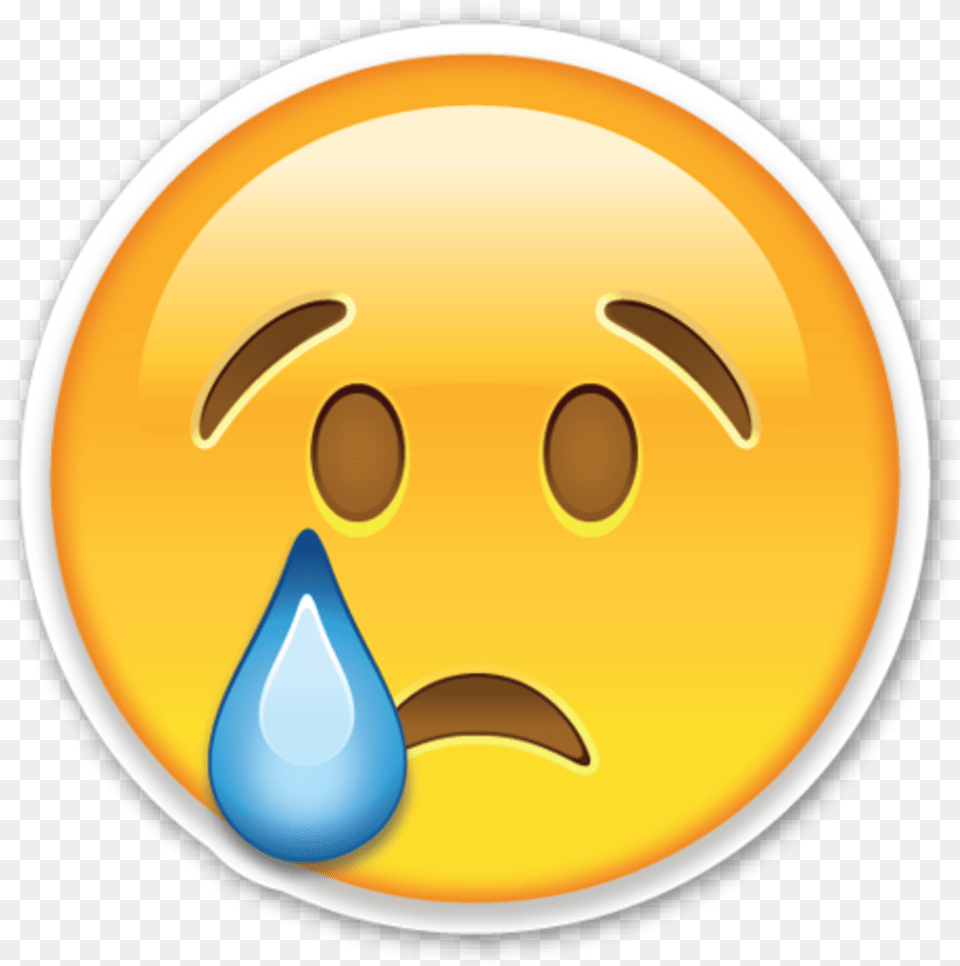 Cry Choro Tumblr Emotion Emoji Iphone Sad Smiley Face, Disk Png Image