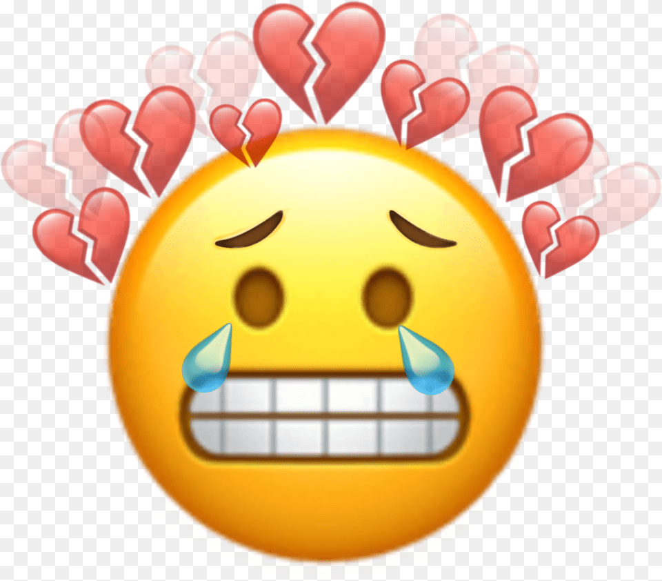 Cry Crybaby Emoji Emojis Emojisticker Emojiiphone Broken Hearts Emoji, Balloon, Food, Ketchup, People Free Transparent Png