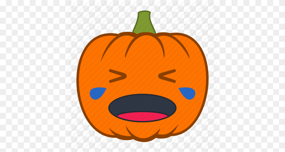 Cry Crying Emoji Emotion Halloween Holiday Pumpkn, Food, Plant, Produce, Pumpkin Png
