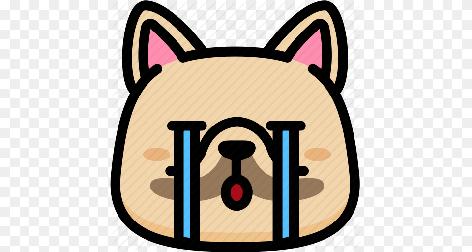 Cry Emoji Emotion Expression Face Feeling French Bulldog Icon, Bag, Accessories, Backpack, Handbag Png Image