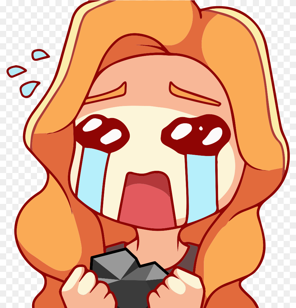 Cry Emote With A Lump Of Coal Transparent Cute Discord Emotes, Body Part, Mouth, Person, Baby Png