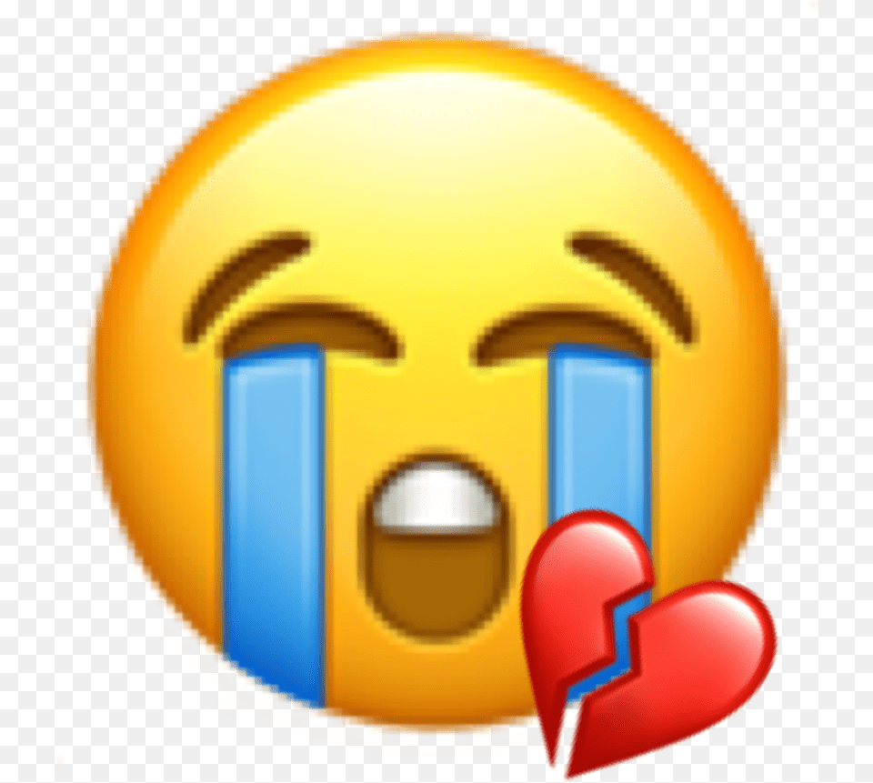 Cry Sad Emoji Tear Tears Heart Heartbreak Break, Sphere, Logo Free Png Download